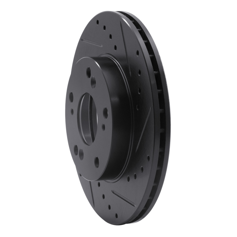 Acura RSX Brake Rotor (1) - Front Right - R1 Concepts - Drilled & Slotted - Black - `02-`15